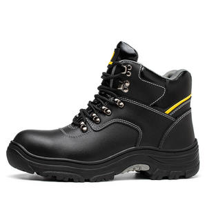 High Quality Men's Black Safety <b>Work</b> <b>Boots</b> with Anti-Slip Waterproof Steel Toe Multi-Functional Insoles <b>Leather</b> Upper for Winter - Product Image 1
