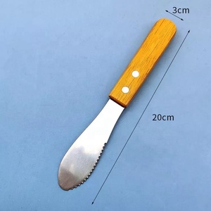 Cuchillo de acero inoxidable para mantequilla con mango de madera, esparcidor de cubiertos rústicos para mantequilla, queso y uso en comedor de cocina - Product Image 5