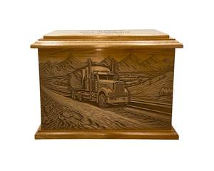 Urna Funeraria de Madera para Camionero con Grabado, Urna para Cremación de Camionero - Product Image 3