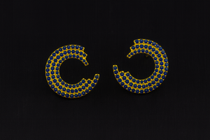 Boucles d'oreilles en argent sterling 925 avec cercle en quartz saphir pour femmes, bijoux faits à la main, pierre de naissance de septembre, cadeau pour elle - Product Image 6