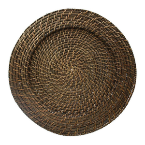 Assiettes de charge en rotin du Vietnam faites à la main en gros napperons rustiques légers parfaits pour la cuisine, la salle à manger et l'hôtel. - Product Image 3