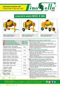 Bétonnière électrique triphasée 400V Lino Sella World, haute efficacité, 500 litres, pour ciment et béton - Product Image 2