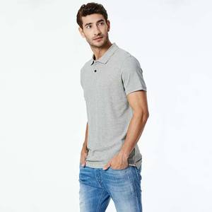 T-shirts de golf d'été avec logo personnalisé pour hommes en coton respirant pour polos de grande taille en jersey compressé à motif solide - Product Image 3