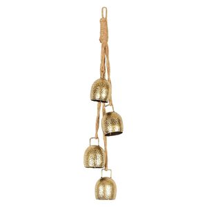 3.5 pouces rustique or étain cloche de noël à la main poli traditionnel Vintage ferme décor suspendu ornement pour noël - Product Image 5