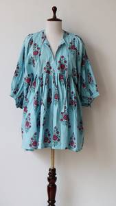 Robe bohème florale en tissu tissé écologique à imprimé à la main, décontractée, mi-longue, pour femmes, été - Product Image 6