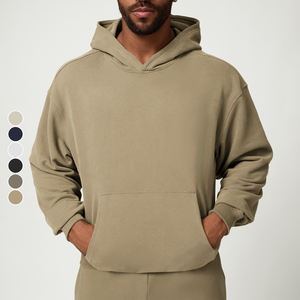 Gilet à capuche sport et loisirs européen-américain, en tissu tricoté pour l'hiver, nouveau, pour la maison, les trajets quotidiens, la ville, le fitness, ample, uni, teint - Product Image 1