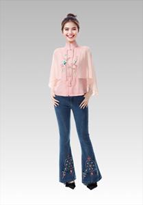 2026 Women's Classic Casual Denim <b>Flare</b> Pants Mid-Waist Distressed Dark Wash Embroidered Winter Autumn Fit Solid Pattern Woven - Product Image 3