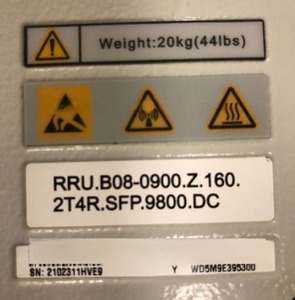 RRU3953 B8 2T4R 02311HVE ชิ้นส่วนโทรคมนาคมวิทยุหน่วยระยะไกล - Product Image 1