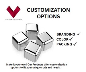 Cubos de hielo de acero Chill Frost Craft Cubos de hielo de acero inoxidable Piedra de hielo Cubos de acero inoxidable Chill Stone Accesorios de acero inoxidable - Product Image 3