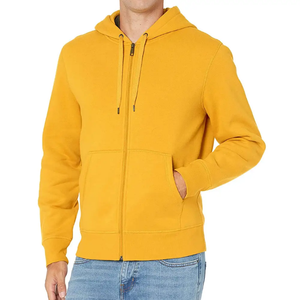 Sweat-shirt à capuche unisexe de haute qualité en coton mélangé, sweat-shirt à capuche personnalisé avec fermeture éclair intégrale, sweat-shirt à capuche délavé avec logo brodé - Product Image 2