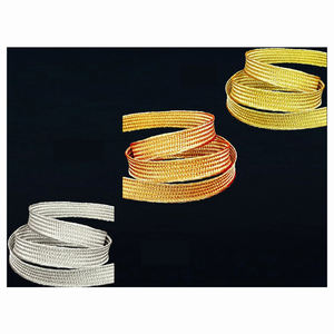 2025 Vintage 10mm plata oro bronce metálico bordado trenzas cinta tejida Trim de Pakistán elegante Sfifa Couture - Product Image 2