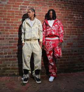 Ensemble pantalon de survêtement et sweat à capuche baggy à jambes larges imprimé sur toute la surface, avec fermeture éclair en chenille et broderie 3D empilée évasée - Product Image 2