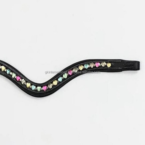 Diseño personalizado, cristales de corazón de arcoíris, canal vacío decorativo, banda de cuero para cejas de caballo en tamaños completos de mazorca - Product Image 3