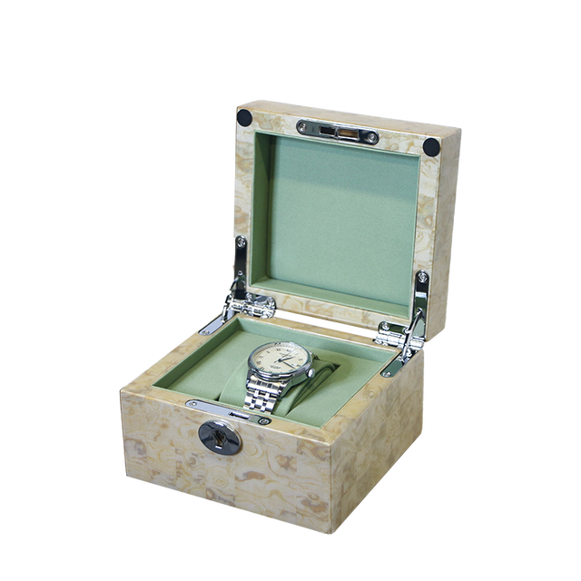 Luxury Custom Wood Watch Box Protective Eco-Friendly Design Square Shape PU Leather Finish Durable Gift Packaging Case Lock