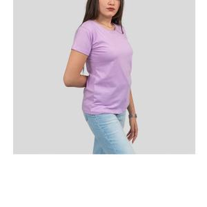 <b>Lady</b> Casual T-shirt 100% Cotton High Quality Crew Neck <b>Knitted</b> <b>Top</b> Embroidery Logo Private Print <b>Short</b> <b>Sleeve</b> Streetwear - Product Image 1
