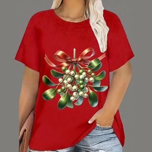 メリークリスマススノーマンTシャツカスタムメイドカジュアルルーズフィットOネッククイックドライ & 通気性