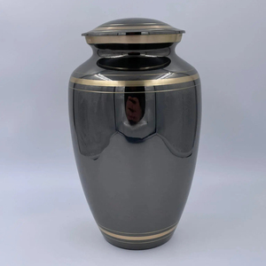 Producto funerario de urna de cremación de latón gris para adultos con bolsa de terciopelo gratis - Product Image 1
