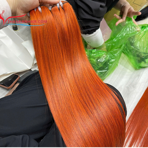 VENTA FLASH Remy Bone Straight Color naranja 12-14 pulgadas Extensión de cabello humano vietnamita Máquina de alta calidad Trama Doble - Product Image 2