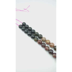 Perles de tourmaline multicolores 8 mm, lisses, rondes, pierres précieuses naturelles, brin pour la fabrication de bijoux - Product Image 5