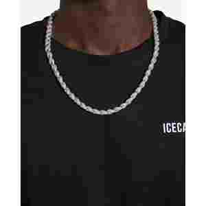 Collar de Cadena de Oro de 14K con Moissanita de 7MM - Product Image 1