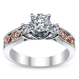 Anillo de Compromiso de Oro Blanco con Diamante Certificado, Corte Brillante Redondo, Romántico, para Mujer - Boda y Aniversario - Product Image 2