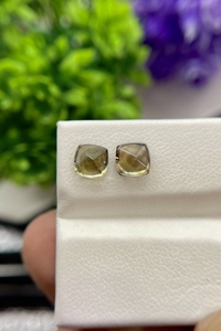 Paire de pierres précieuses tanzanite et zoisite jaunes naturelles Loupe en forme de coussin pour la fabrication de bijoux en vrac - Product Image 2