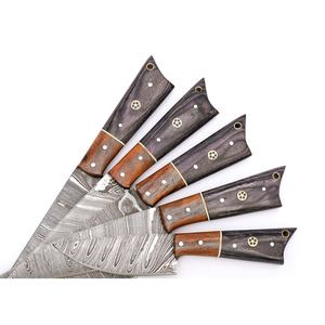 Jexmoo Lot de 5 couteaux de chef professionnels en acier damas personnalisés faits à la main manche en bois couteaux de cuisine ambidextres lavables au lave-vaisselle - Product Image 2
