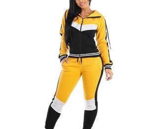 New Design Women's <b>Hooded</b> Casual Solid Tracksuits-High Quality Eco-Friendly Windproof Customizable Streetwear Gym Sports Wear - Product Image 1