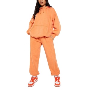 Conjunto de chándal vintage lavado con ácido con diseño de logotipo personalizado, Sudadera con capucha y pantalones de chándal, ropa ecológica de talla grande - Product Image 1