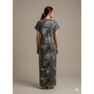 Chemise de nuit longue en spandex tissé pour femme avec poche latérale et tissu respirant - Confortable pour un usage quotidien - Product Image 5