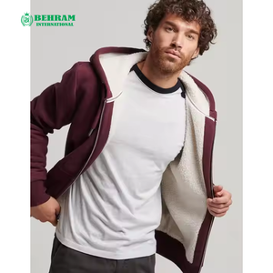 Sudadera con capucha y cremallera oversize de algodón 100% de felpa para hombre, estilo jogger, holgada y personalizada para entrenamiento - Product Image 4