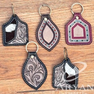 Porte-clés OEM en cuir de vachette usiné porte-clés personnalisés en cuir véritable style cowboy porte-clés unisexe meilleurs cadeaux accessoires - Product Image 1