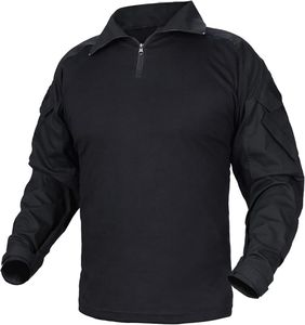 Camisa táctica transpirable de manga larga con tela elástica y bolsillos utilitarios para senderismo, camping y trabajo al aire libre - Product Image 6