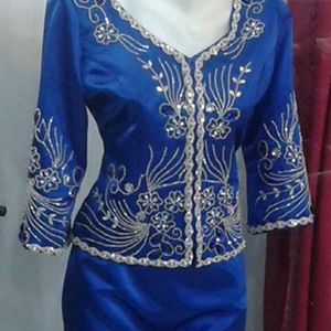 LATEST DESIGN OF JACKET ON VELVET FABRIC WITH EMBELLISH OF BEAUTIFUL CRYSTAL BEADS,PEARLS,GLASS STONE WORK FOR PARTY-WEAR @ 2022 - Product Image 1