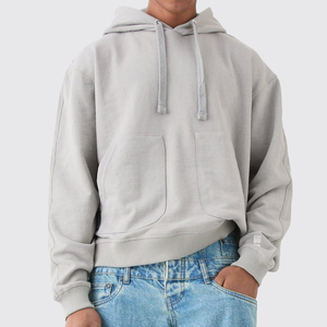 Sudadera con capucha Boxy Fit para hombre de 100% algodón personalizada, jersey de calle de gran tamaño con patrón 3D, suministro ODM en blanco para la fabricación - Product Image 3