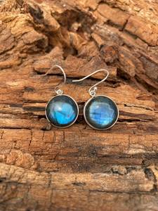 Boucles d'oreilles en labradorite naturelle faites à la main, bijoux en argent sterling 925 pour femmes, pierre naturelle, cadeau - Product Image 4