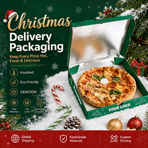 Caja <span class=keywords><strong>de</strong></span> Pizza con Forro <span class=keywords><strong>de</strong></span> Papel <span class=keywords><strong>de</strong></span> Aluminio <span class=keywords><strong>para</strong></span> <span class=keywords><strong>Navidad</strong></span>, Entrega a Domicilio, Logotipo Personalizado, Empaque <span class=keywords><strong>de</strong></span> Alimentos Corrugado <span class=keywords><strong>para</strong></span> Restaurante - Product Image 6