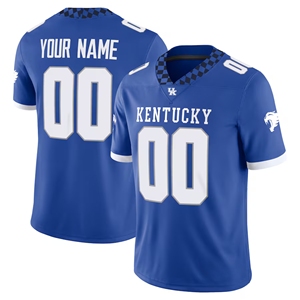 Kentucky Wildcats personalizado de talla grande transpirable de punto camiseta de fútbol azul personalizado con su nombre y número - Product Image 1