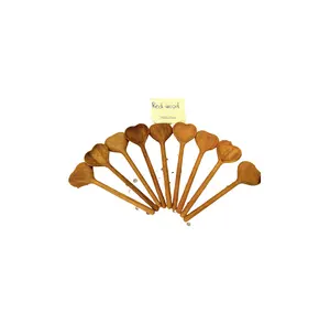 工厂木制装饰勺子/金合欢木制心形服务勺子木制厨具用具商务礼品