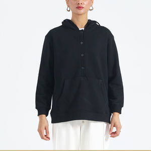 Sudadera con Capucha Profesional Personalizada, 100% Algodón, Felpa, Bordado Sólido, Transpirable, Antiencogimiento, Ecológica, Informal para Mujer - Product Image 1