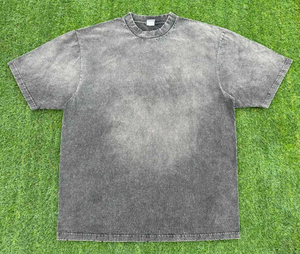 OEM Custom high quality stone & acid wash T shirts Custom <b>Logo</b> sun faded Oversized Cotton Heavyweight Boxy Tee t shirt for Men - Product Image 2
