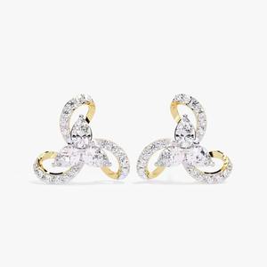 Boucles d'oreilles en diamant en or blanc de haute qualité 10kt 14kt 18kt de vrais diamants cultivés en laboratoire pour la fête de mariage tenue quotidienne - Product Image 6