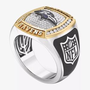 Anillo de Campeonato de los Baltimore Ravens, Totalmente Personalizado, Anillo de Moda Masculina de Dos Tonos, Anillo de Moissanita Personalizado para Colegio Secundario - Product Image 2