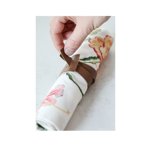 Leather Napkin Ring Wholesale Modern Luxury <b>Wedding</b> Decorative Leather Table Napkin Ring Holders Semicircle Napkin Rings Set - Product Image 1