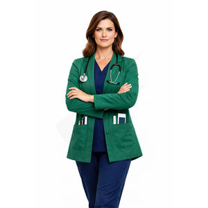 เสื้อกาวน์แพทย์ แขนยาว แบบมืออาชีพ ผลิตตามสั่งจากโรงงาน - Product Image 1