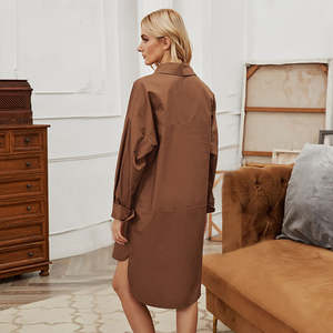 Nouveau manteau pour femmes mi-long tempérament simple boutonnage automne revers lâche coton décontracté mode Trench Coat - Product Image 2