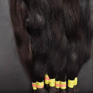 ผมต่อจากผมมนุษย์ดิบธรรมชาติเกรดอินเดียผมลอนผมสีดำผมทอผมเส้นเดียว - Product Image 1