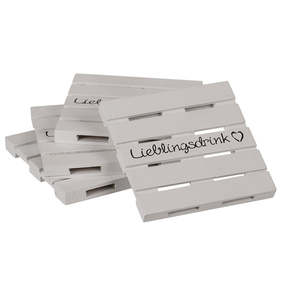 Ensemble de 4 sous-verres en bois pour boissons préférées, collection promotionnelle d'articles de bar - Product Image 3