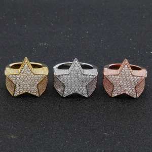 Bague pour homme personnalisée avec étoile sertie de diamants, tendance, en argent sterling 925, bijoux hip-hop, diamants moissanite, fête, mariage, plaqué rhodium - Product Image 3