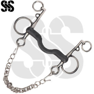 Bocado de Acero Inoxidable Resistente y Ligero, Tipo Pelham, con Cadena de Control de Doble Acción, 5 Pulgadas, Estándar para Caballos - Product Image 6